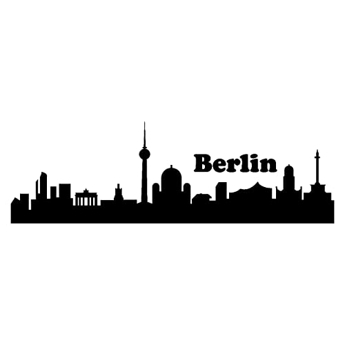 Skyline4u Aufkleber Berlin Skyline mehrere Größen in 8 Größen und 25 Farben (15x4,7cm schwarz) von Skyline4u