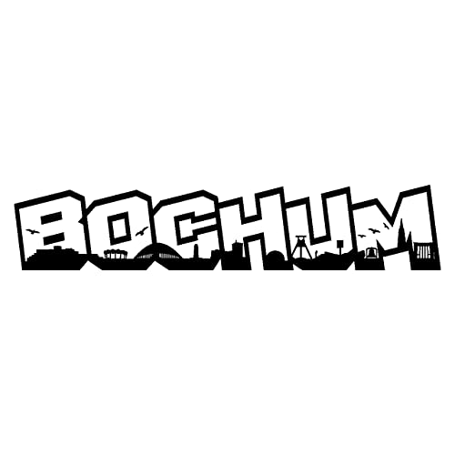 Skyline4u Aufkleber Bochum Schriftzug viele Farben in 8 Größen und 25 Farben (80x16cm schwarz) von Skyline4u
