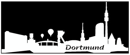 Skyline4u Aufkleber Dortmund Skyline Collage 25 x 10cm weiß von Skyline4u