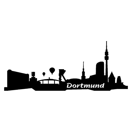 Skyline4u Aufkleber Dortmund Skyline Collage in 8 Größen und 25 Farben (20x8cm schwarz) von Skyline4u