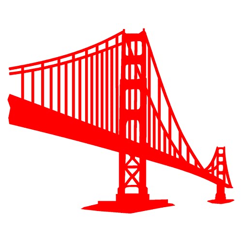 Skyline4u Aufkleber Golden Gate Bridge in 8 Größen und 25 Farben (50x41cm hellrot) von Skyline4u