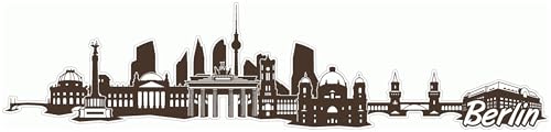 Skyline4u Berlin City Skyline Aufkleber Sticker Autoaufkleber Gedruckt - 15x3,5cm braun von Skyline4u