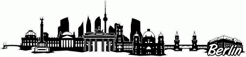 Skyline4u Berlin City Skyline Aufkleber Sticker Autoaufkleber Gedruckt in 7 Größen (15x3,5cm schwarz) von Skyline4u