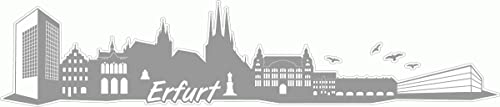 Skyline4u Erfurt Skyline Aufkleber Sticker Autoaufkleber City Gedruckt in 7 Größen (100x21cm grau) von Skyline4u