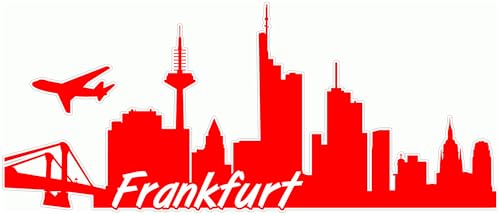Skyline4u Frankfurt Skyline Aufkleber Sticker Autoaufkleber City Gedruckt - 30x12,6cm hellrot von Skyline4u