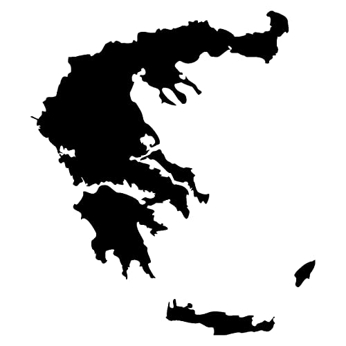 Skyline4u Griechenland Aufkleber in 8 Größen und 25 Farben (60x52cm schwarz) von Skyline4u