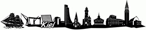 Skyline4u Kiel Skyline Aufkleber Sticker Autoaufkleber City Gedruckt in 7 Größen (20x4cm schwarz) von Skyline4u