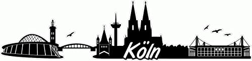 Skyline4u Köln Skyline Aufkleber Sticker Autoaufkleber City Gedruckt in 7 Größen (100x24cm schwarz) von Skyline4u