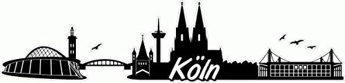 Skyline4u Köln Skyline Aufkleber Sticker Autoaufkleber City Gedruckt in 7 Größen (40x9,6cm schwarz) von Skyline4u