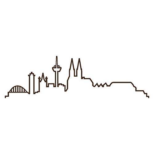 Skyline4u Köln Skyline Silhouette Wandtattoo für Wohnzimmer in 6 Größen und 19 Farben (100x29cm braun) von Skyline4u