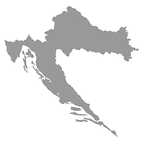 Skyline4u Kroatien Aufkleber in 7 Größen und 25 Farben (10x9,7cm grau) von Skyline4u
