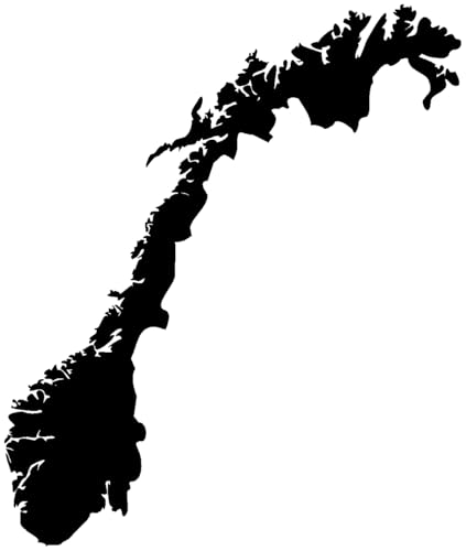 Skyline4u Norwegen Aufkleber 8,4 x 10cm schwarz von Skyline4u