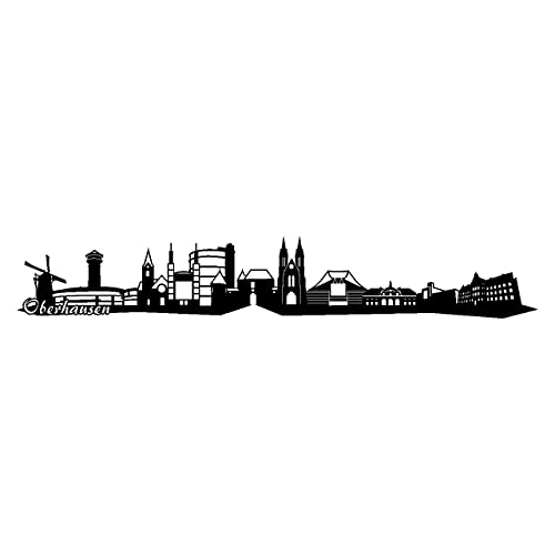 Skyline4u Oberhausen Wandtattoo Skyline Wandtattoo in 6 Größen und 19 Farben (140x22cm schwarz) von Skyline4u