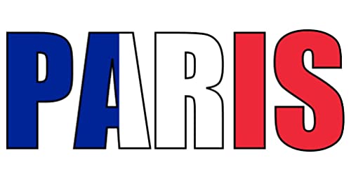 Skyline4u Paris Schriftzug Aufkleber in Frankreich Landesfarben in 4 Größen (10x3,8cm) von Skyline4u