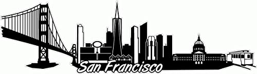 Skyline4u San Francisco Skyline Aufkleber Sticker Autoaufkleber City Gedruckt in 7 Größen (30x8,6cm schwarz) von Skyline4u