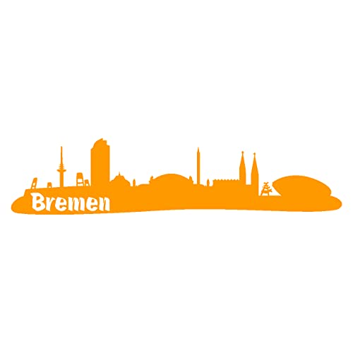 Skyline4u Stadt Bremen Aufklebercollage in 8 Größen und 25 Farben (20x4,6cm goldgelb) von Skyline4u