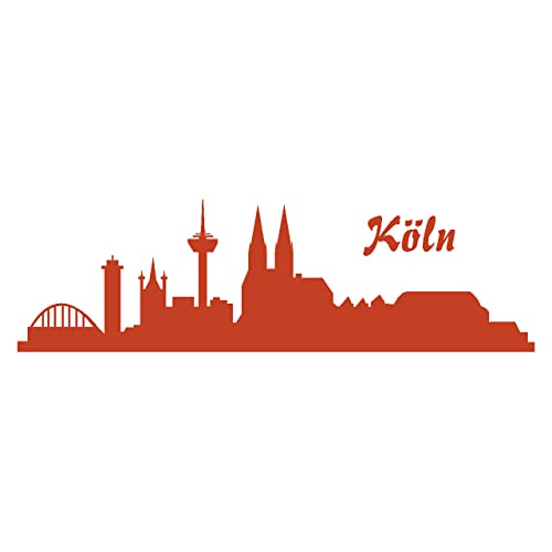 skyline4u Stadtaufkleber Köln Autoaufkleber Collage in 8 Größen und 25 Farben (25x7,3cm Kupfer) von skyline4u