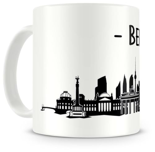 skyline4u Tasse mit Berlin Skyline für Kaffee oder Tee H:95mm/D:82mm weiß von skyline4u