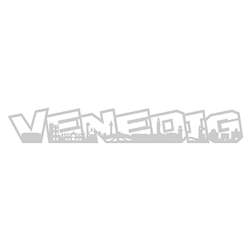Skyline4u Venedig Wandtattoo Schriftzug Wandaufkleber in 6 Größen und 19 Farben (50x7,7cm Silber) von Skyline4u