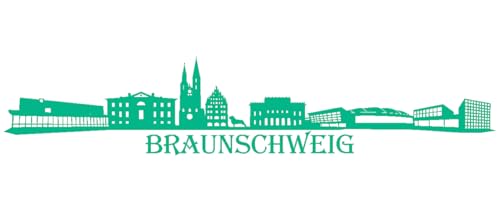 Skyline4u Wandtattoo Braunschweig mit Sehenswürdigkeiten 120 x 24cm türkis von Skyline4u