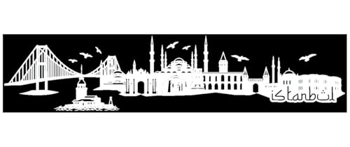 Skyline4u Wandtattoo Istanbul Skyline mehrere Größen 100 x 22cm weiß von Skyline4u