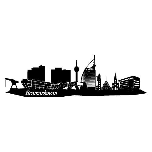 Skyline4u Wandtattoo Stadt Bremerhaven Wandsticker in 6 Größen und 19 Farben (170x50cm schwarz) von Skyline4u