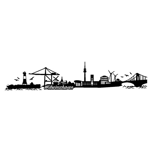 Skyline4u Wilhelmshaven Wandtattoo Skyline Wandtattoo in 6 Größen und 19 Farben (170x34cm schwarz) von Skyline4u