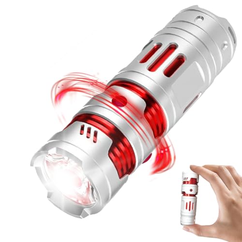 Skylla LED Mini Taschenlampe Wiederaufladbare Stressabbau Spielzeug Kreisel Taschenlampe (Silber) von Skylla