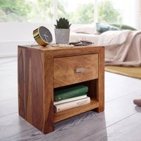 Sheesham Massivholz Nachtkonsole mit Schublade und Ablage 40 x 30 x 40 cm Sheesham Massivholz Nachtkonsole mit Schublade und Ablage 40 x 30 x 40 cm von Skyport