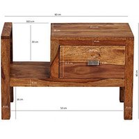 Sheesham Massivholz Nachtkonsole mit Schublade und Zeitungsablage 60 x 30 x 40 cm Sheesham Massivholz Nachtkonsole mit Schublade und Zeitungsablage 60 x 30 x 40 cm von Skyport