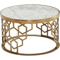 WOHNLING Couchtisch Echter Marmor Sofatisch Ø 60 cm Tisch Wohnzimmertisch Rund von Skyport