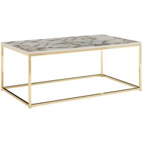 WOHNLING Couchtisch Marmor Optik Weiß 100x60x40cm Wohnzimmertisch Tisch Metall WOHNLING Couchtisch Marmor Optik Weiß 100x60x40cm Wohnzimmertisch Tisch Metall von Skyport