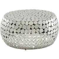 WOHNLING Couchtisch Metall Silber Sofatisch Ø 66 cm Tisch Wohnzimmertisch Rund von Skyport