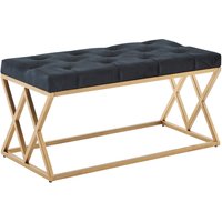 WOHNLING Sitzbank Schwarz Polsterbank 90 cm Bettbank Chesterfield Flurbank Samt WOHNLING Sitzbank Schwarz Polsterbank 90 cm Bettbank Chesterfield Flurbank Samt von Skyport