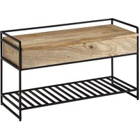 WOHNLING Sitzbank mit Stauraum Flur 90x52x38 cm Massivholz Flurbank Bank Braun WOHNLING Sitzbank mit Stauraum Flur 90x52x38 cm Massivholz Flurbank Bank Braun von Skyport