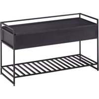 WOHNLING Sitzbank mit Stauraum Flur 90x52x38 cm Massivholz Flurbank Bank Schwarz von Skyport