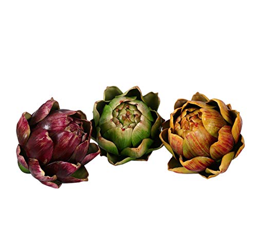 Skyseen Artischocken-Kunstblumen, künstliches Gemüse, 11 cm, 3 Stück von Skyseen