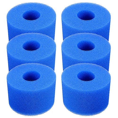 Schwimmbad-Filter, wiederverwendbarer, waschbarer Schaumstoff, Whirlpool-Filterkartusche, Ersatz-Filterkartusche für Typ S1, Blau, 6 Stück Schwimmbad-Filter, wiederverwendbarer, waschbarer Schaumstoff, Whirlpool-Filterkartusche, Ersatz-Filterkartusche für Typ S1, Blau, 6 Stück von Skystuff
