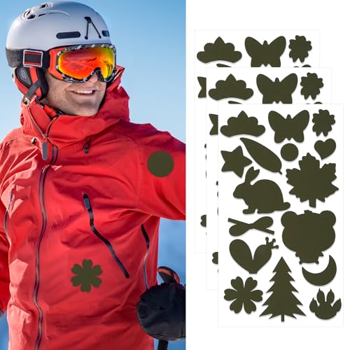 Skystuff 48 Stück Daunenjacke Flicken Nylon Reparaturband, Zelt Reparatur Kits, Selbstklebende Reparatur Flicken für Jacke Oberbekleidung Zelt Reparatur, Armygreen von Skystuff