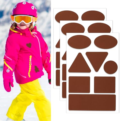 Skystuff Selbstklebende Reparaturflicken für Daunenjacken, Wasserdichtes, Selbstklebend Stoff, Nylongewebe zum Reparieren von Löchern in Kleidung, Zelt-Reparatur-Sets (24 Stück, Kaffee) von Skystuff