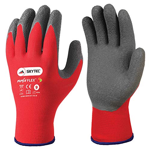 Skytec Ninja Flex Arbeitshandschuhe Handschutz Nylon rot/schwarz (10/XL) von Skytec