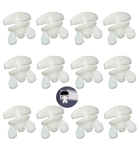 Skythrive Gardinen Feststeller 12 STK. Weiß Kunststoff für min. 10 x 6 mm Laufkammern Stopper mit Innenläufen Zwischenfeststeller Endstopfen Endfeststeller für Vorhangschiene Gardinenröllchen von Skythrive