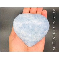 Großer Blauer Calcit, Blaues Calcit Herz, Kristall Herz von SkyyGems