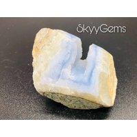 Halb Anpolierter Blauer Spitzen Achat, Achat | 9 von SkyyGems