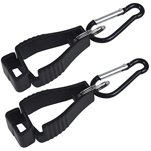 Skyzone 2 Stück Arbeitshandschuh-Clips, Handschuh-Greifklammer, Arbeitshandschuh-Halter, Sicherheitsschutz, Interlock-Design, Schweißhandschuh-Klemme, Helme, Arbeitsklammer, Greiffänger, schwarz von Skyzone