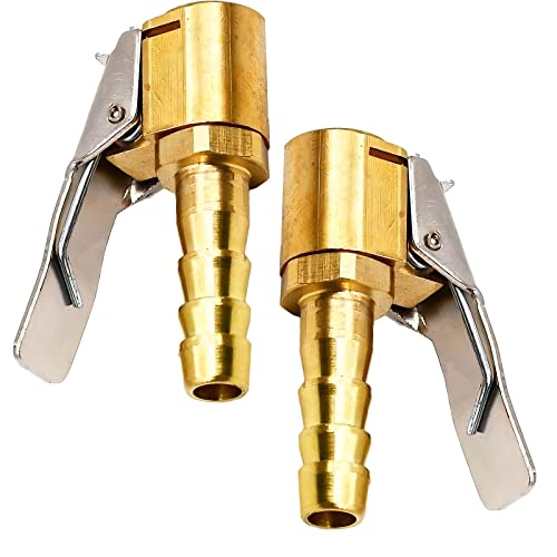 Skyzone 2 Stück Autoventil Hebelstecker, Messing Reifen Ventil Luftpumpe Clip, Autoventilfitting Luftpumpe Gewinde Düse Adapter Adapter Clip für Reifenventil mit Ventilgewinde von Skyzone