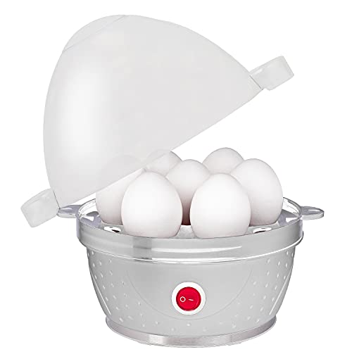 Slabo elektrischer Eierkocher 1 Ei - 7 Eier | Frühstücksei | Integrierter Überhitzungsschutz | Eier-Kocher | Tonsignal | Kontrolleuchte | Messbecher mit Stechhilfe | 380Watt | BPA Frei - WEIẞ von Slabo