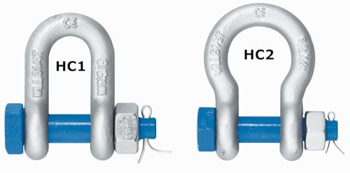 Schäkel gerade HC1 / geschweift HC2 Stahl hochfest verzinkt mit zusätzlicher Splint-Sicherung 3,25t - 4,75t - 6,50t CE (Größe und Form wählbar) Cargo-Drechsler Hardware (geschweift HC2, 3,25 Tonnen) von Slack-Liners
