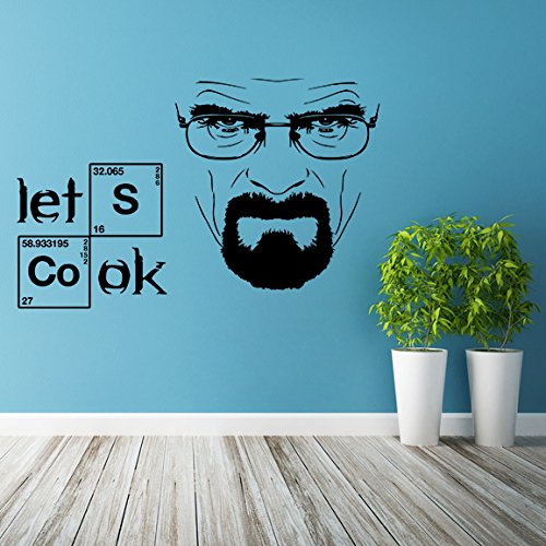 (100 cm x 64 cm, Vinyl, Motiv: Breaking Bad-Heisenberg-Zitat/Lets Cook Text Art Decor Aufkleber schweren Walter White, Vinyl, Motiv verschiedene Geschenk! von Slaf Ltd.