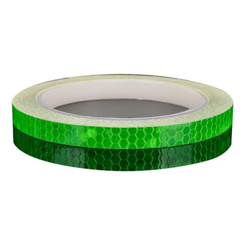 Slakerbe 2 Stück Reflektierendes Klebeband,1cmX8m Wasserbest Reflektorband Selbstklebend Fahrrad Reflektoren Warnklebeband Aufkleber für Autos Fahrräder Helme Motorräder,Grün von Slakerbe
